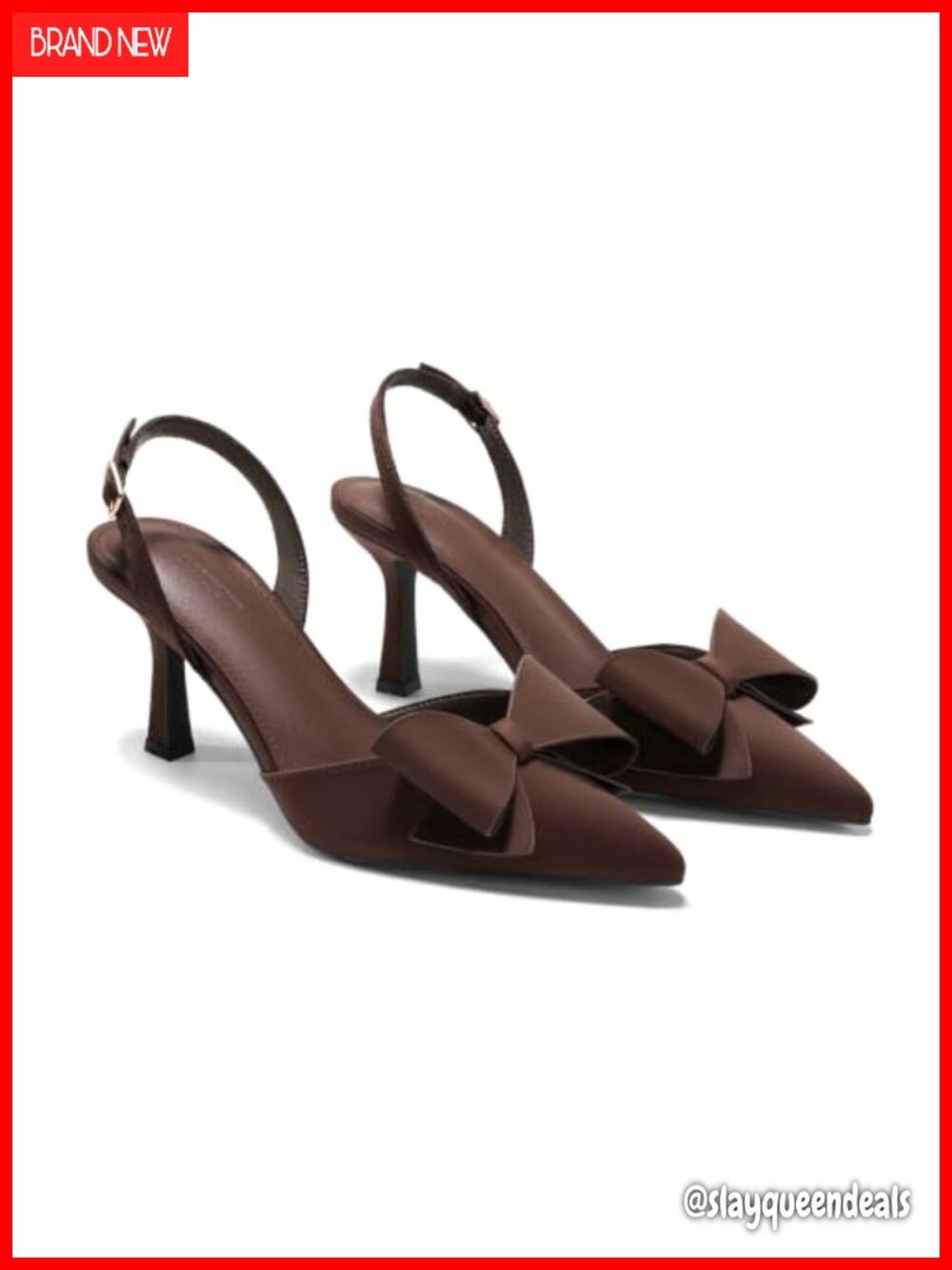 Slingback Kitten Heel Pumps Bow Satin Closed Toe Wedding Shoes